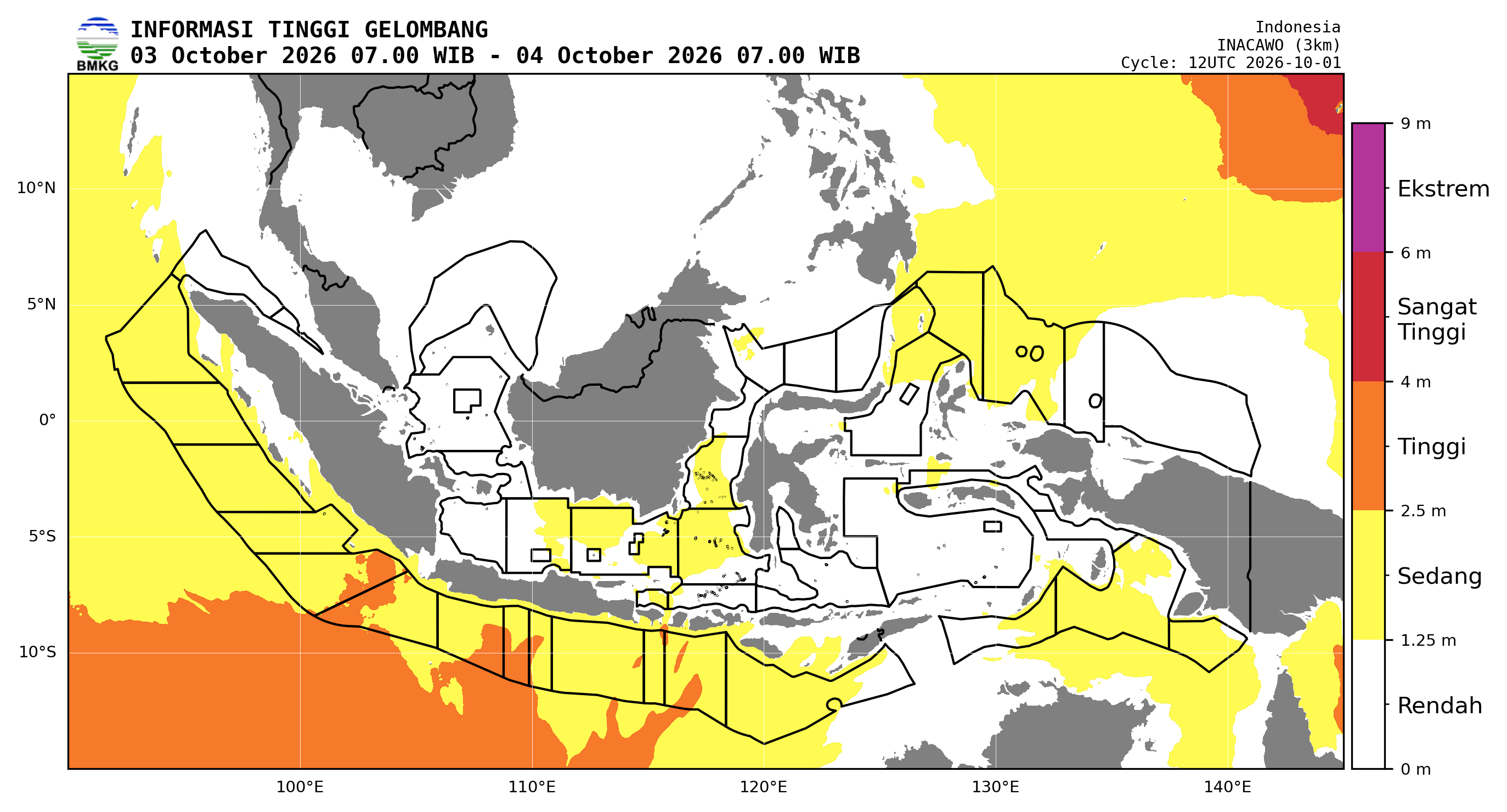 BMKG Peringatan Gelombang Tinggi 15 Perairan Maluku 2–5 Oktober 2026